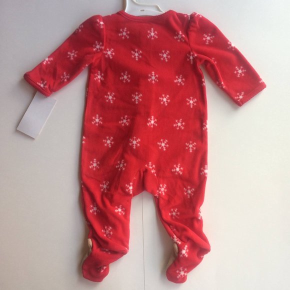 New Christmas Outfit Sleeper Lot 0-3 Reindeer Fleece Pajamas Shirt Pants Tutu - Picture 9 of 11